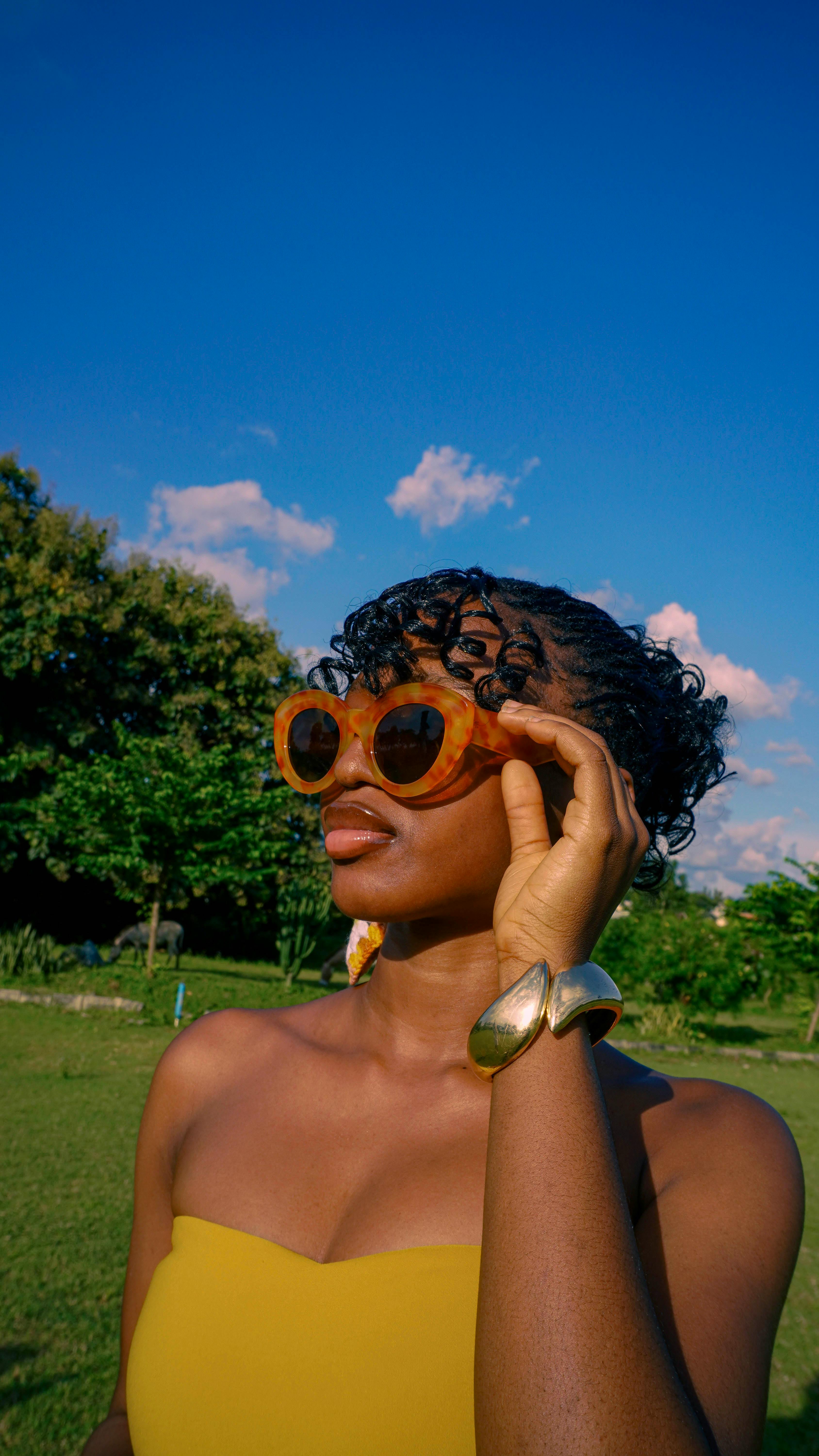 Close-up of tortoiseshell sunglasses frame showing the pattern detail